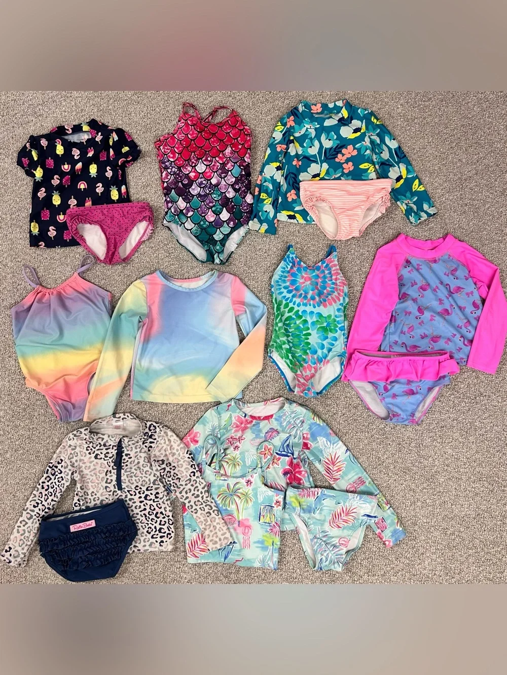 15 Piece Toddler Girl’s Size 4T Swimsuit Bundle